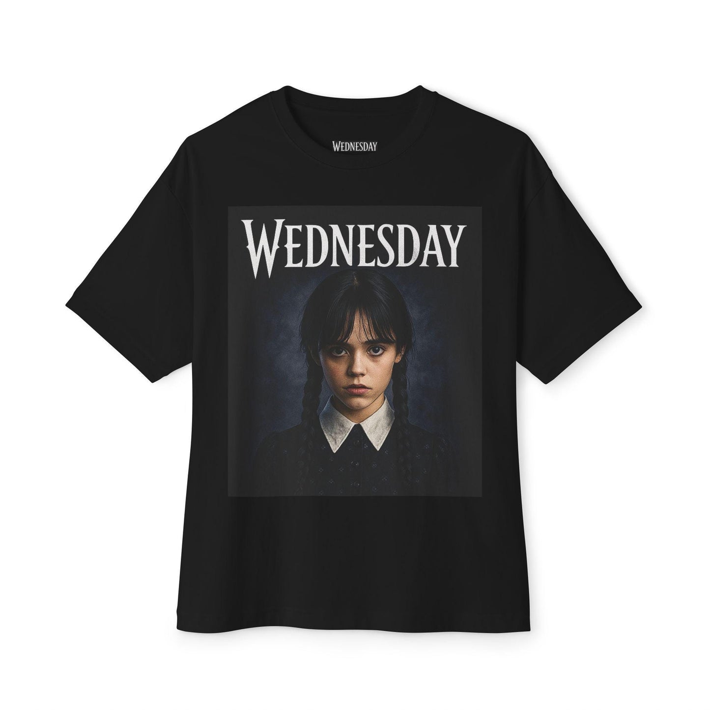 Wednesday Jenna Oversized Tee, Unisex Shirt, Boxy Graphic Tee, Trendy Casual Wear, Halloween Outfit, Gift for Fans