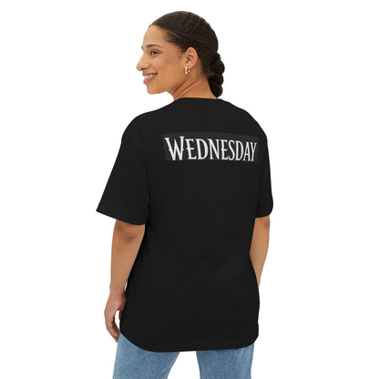 Wednesday Jenna Oversized Tee, Unisex Shirt, Boxy Graphic Tee, Trendy Casual Wear, Halloween Outfit, Gift for Fans