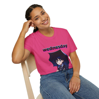 Wednesday Anime Graphic TeeGothic Wednesday appare Wednesday character shirt Wednesday cast tee Jenna Ortega merch Wednesday Addams T-shirt