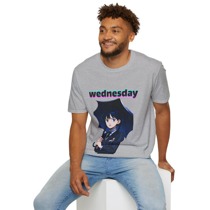 Wednesday Anime Graphic TeeGothic Wednesday appare Wednesday character shirt Wednesday cast tee Jenna Ortega merch Wednesday Addams T-shirt