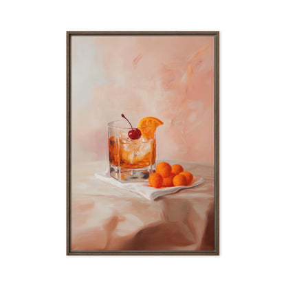 Old Fashioned Cocktail with Cheese Balls Fine Art Print | Cute Quirky Whimsical | Cocktail Art | Bar Cart Decor | Trendy Home Wall Art Gift