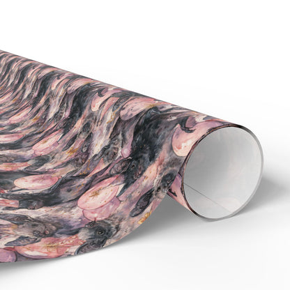 Bat Birthday & Baby Shower Wrapping Paper Creepy Cute Gift Wrap for Goth Moms, Witchy Babies, Alternative pastel goth Halloween Present wrap