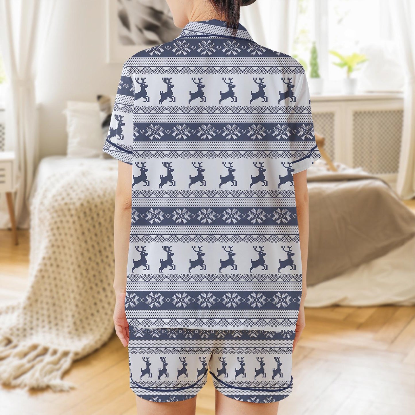 Christmas Pajama Set, Christmas Reindeer Sleepwear, Reindeer Christmas Loungewear Set, Merry Christmas Pajamas, Rudolph Reindeer Pjs