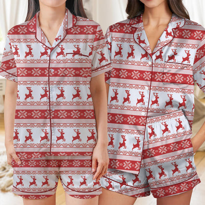Christmas Reindeer Sleepwear, Christmas Pajama Set, Reindeer Christmas Loungewear Set, Merry Christmas Pajamas, Rudolph Reindeer Pjs