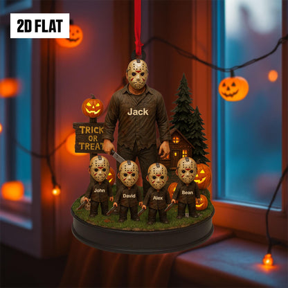 Personalized Family Halloween Ornament, Custom Name Horror Movie Decor, Spooky Fall Gift, Halloween Ghost Window Hangings Decoration