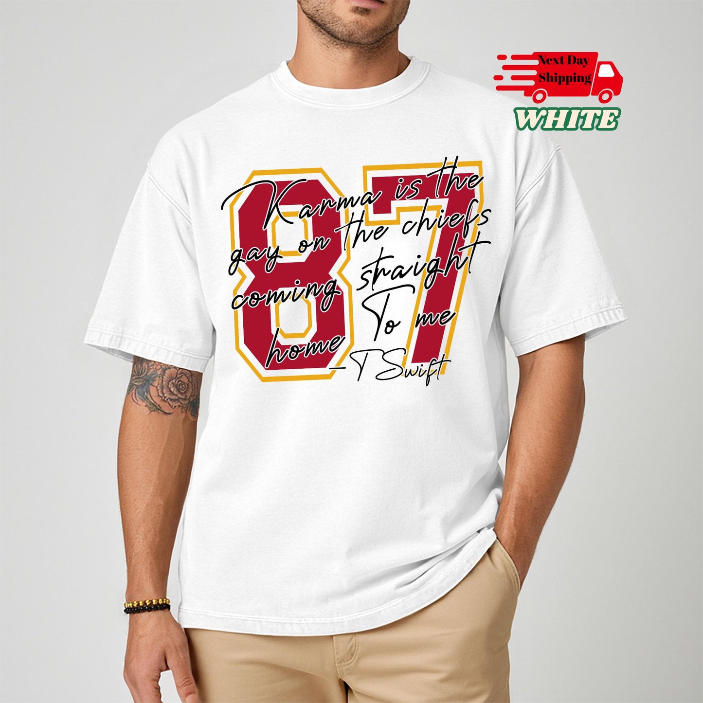 Karma Is The Guy On The Chiefs Sweatshirt: Taylor Football Shirt