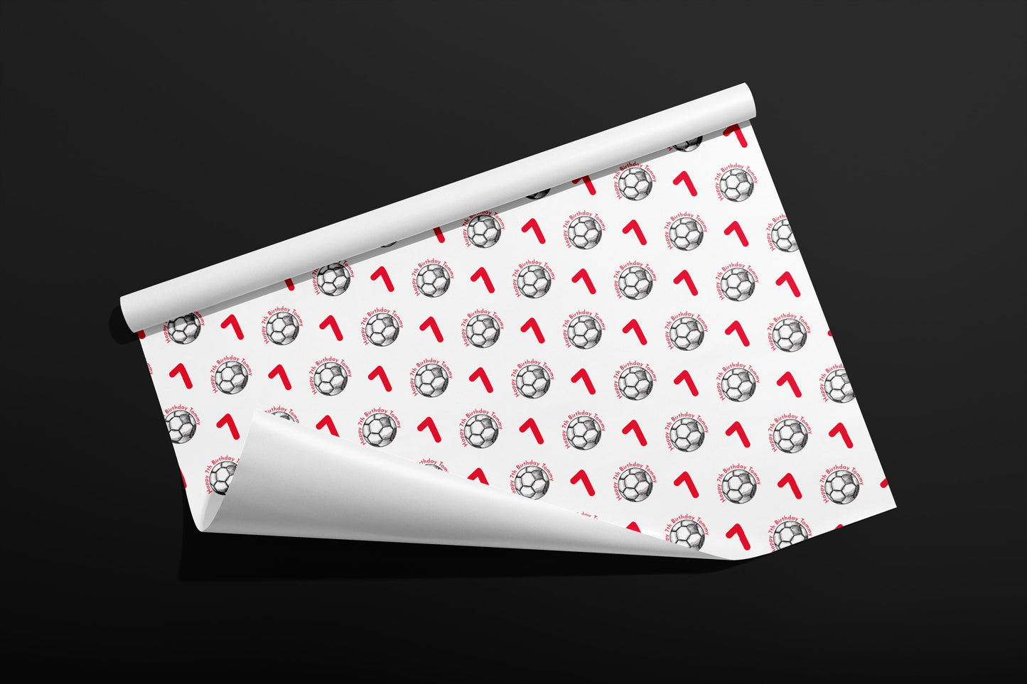 Personalised Football Gift Wrap, Birthday, Wrapping Paper, Recyclable, Sports, Customised, Party, Eco, Valentines, Anniversary, Your Age