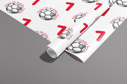 Personalised Football Gift Wrap, Birthday, Wrapping Paper, Recyclable, Sports, Customised, Party, Eco, Valentines, Anniversary, Your Age