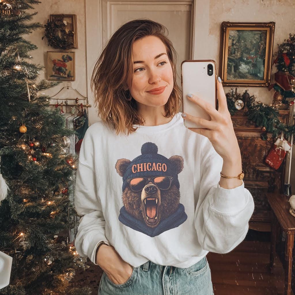 Vintage Chicago Football  Sweatshirt, Trendy Chicago Football Fan Gifts, Chicago Football Game Day, Chicago Shirt