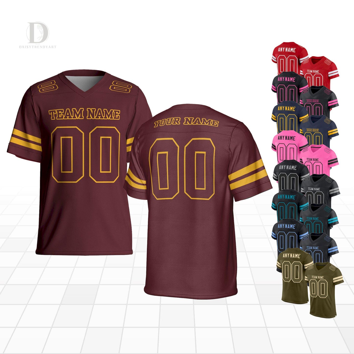 Personalized Football Jersey: Unisex Team Sportswear, Personalized Number & Name