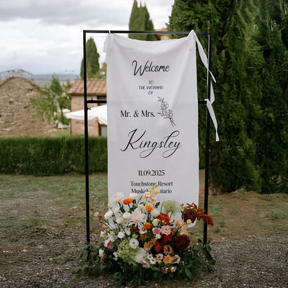 Rustic Wedding Sign – Personalized Welcome Sign for Wedding, Custom Ceremony Sign, Reception Decor,Bridal Shower Sign,Engagement Party Décor