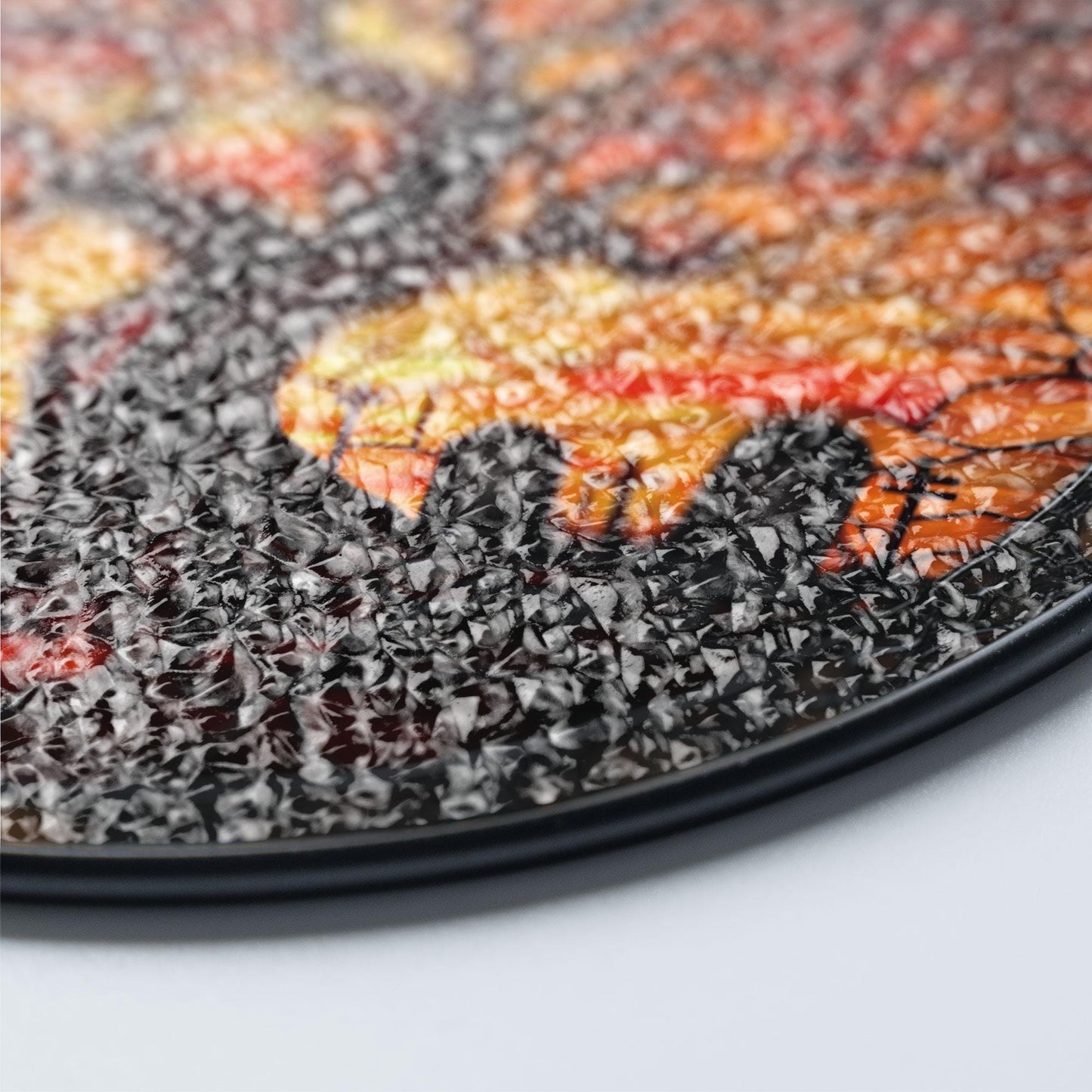 Cemetery Stained Glass Suncatcher, Halloween Stained Glass Graveyard Window Hanging, Spooky Moonlit Scene Gift