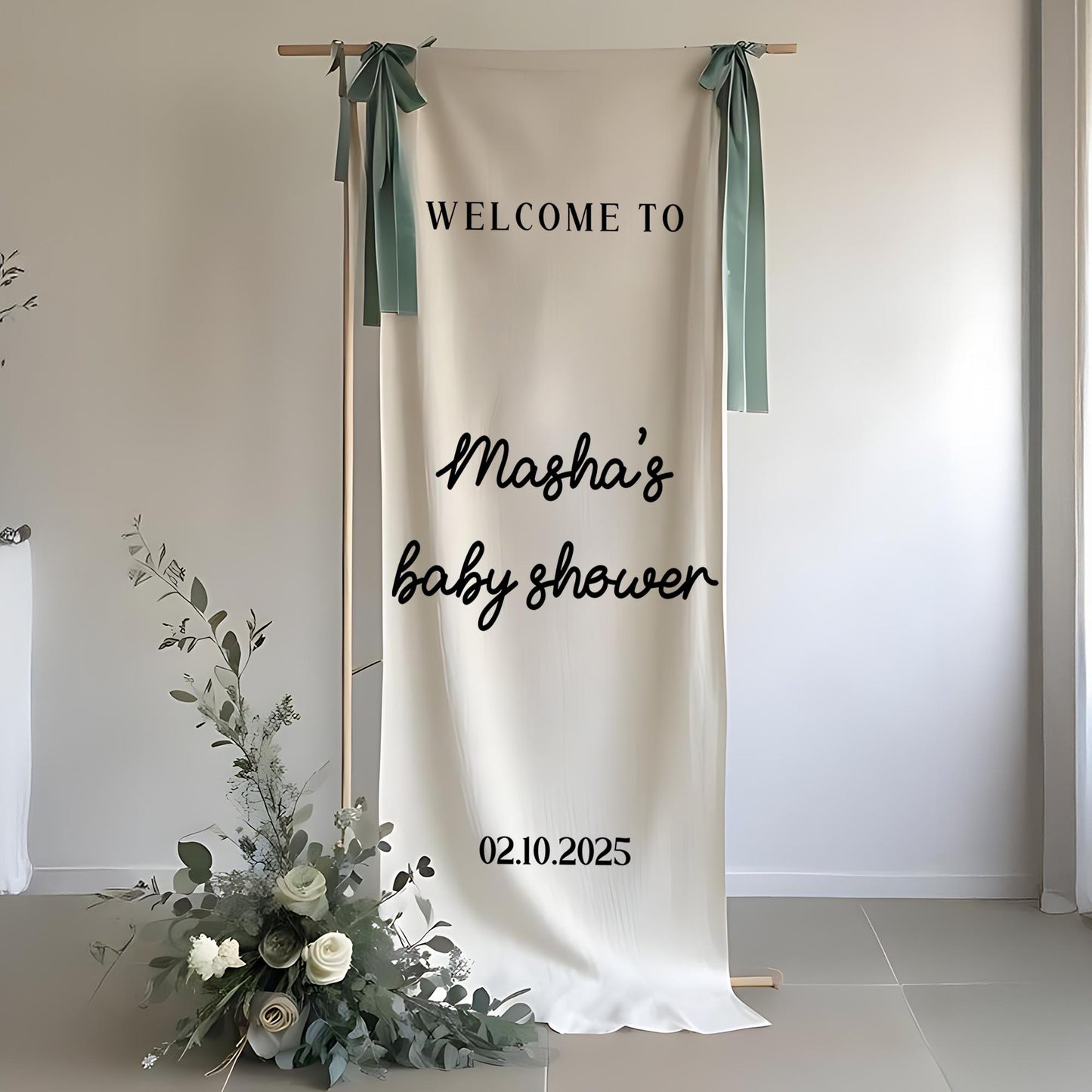 Custom Baby Shower Sign, Personalized Fabric Baby Shower Sign, Welcome Sign for Baby Shower, Custom Baby Shower Decor, Engagement Party Sign