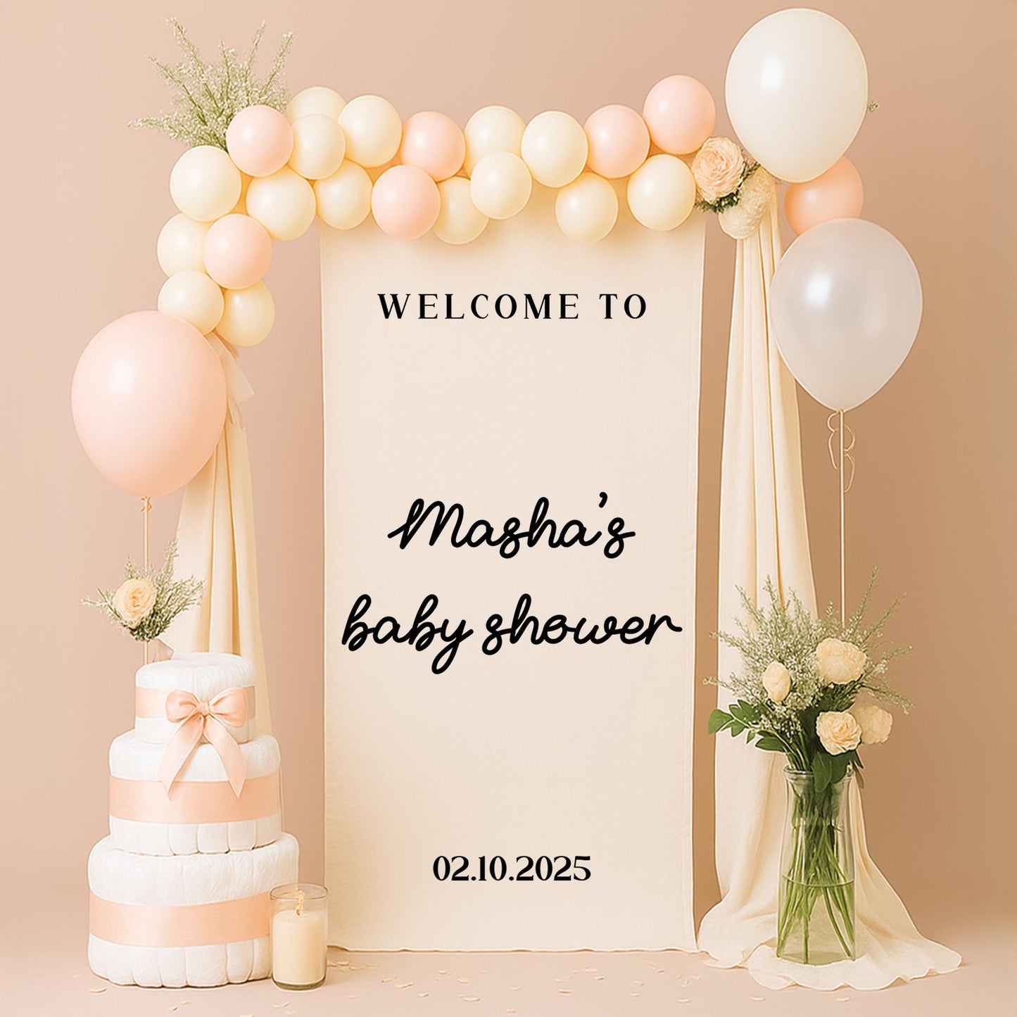 Custom Baby Shower Sign, Personalized Fabric Baby Shower Sign, Welcome Sign for Baby Shower, Custom Baby Shower Decor, Engagement Party Sign
