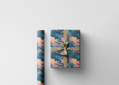 Fantasy Lover Dragon Wrapping Paper Roll, Mythical Creature Gift Wrap for Gamers, Book Lovers, and Magical Events #4