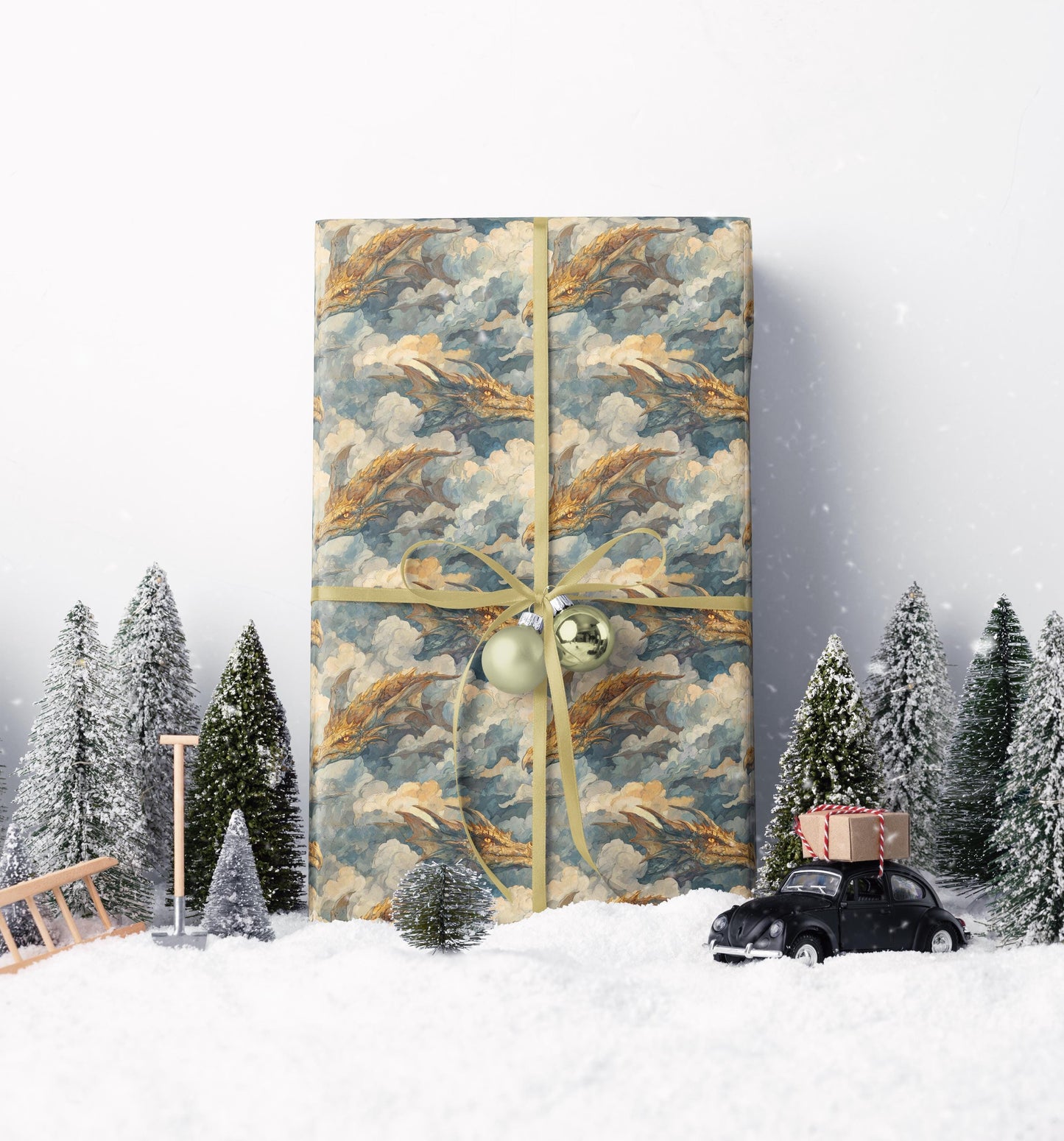 Fantasy Dragon Lover Gift Wrap Roll, Wrapping Paper for Mythical-Themed Gifting, Gamers, and Medieval Enthusiasts #7