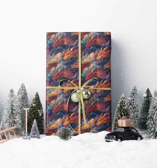 Fantasy Dragon Wrapping Paper Roll, Gift Wrap for Mythical Creature Lovers, Fantasy Fans, and Medieval-Themed Presents #1