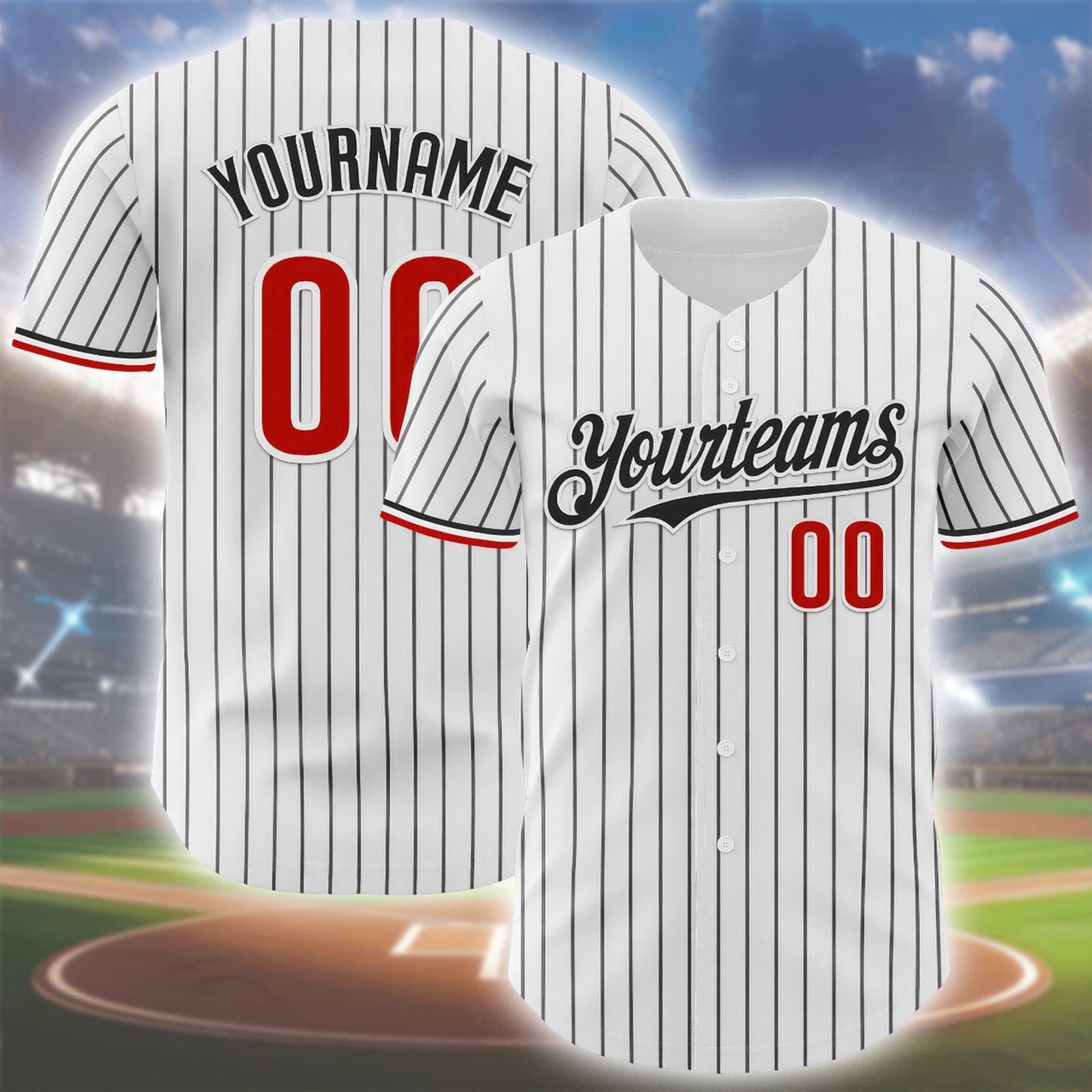 Custom Pinstripe Baseball Jersey: Personalized Team Uniform - Sports Fan Gift