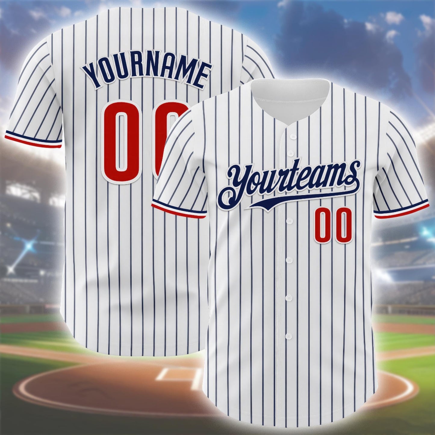 Custom Pinstripe Baseball Jersey: Personalized Team Uniform - Sports Fan Gift