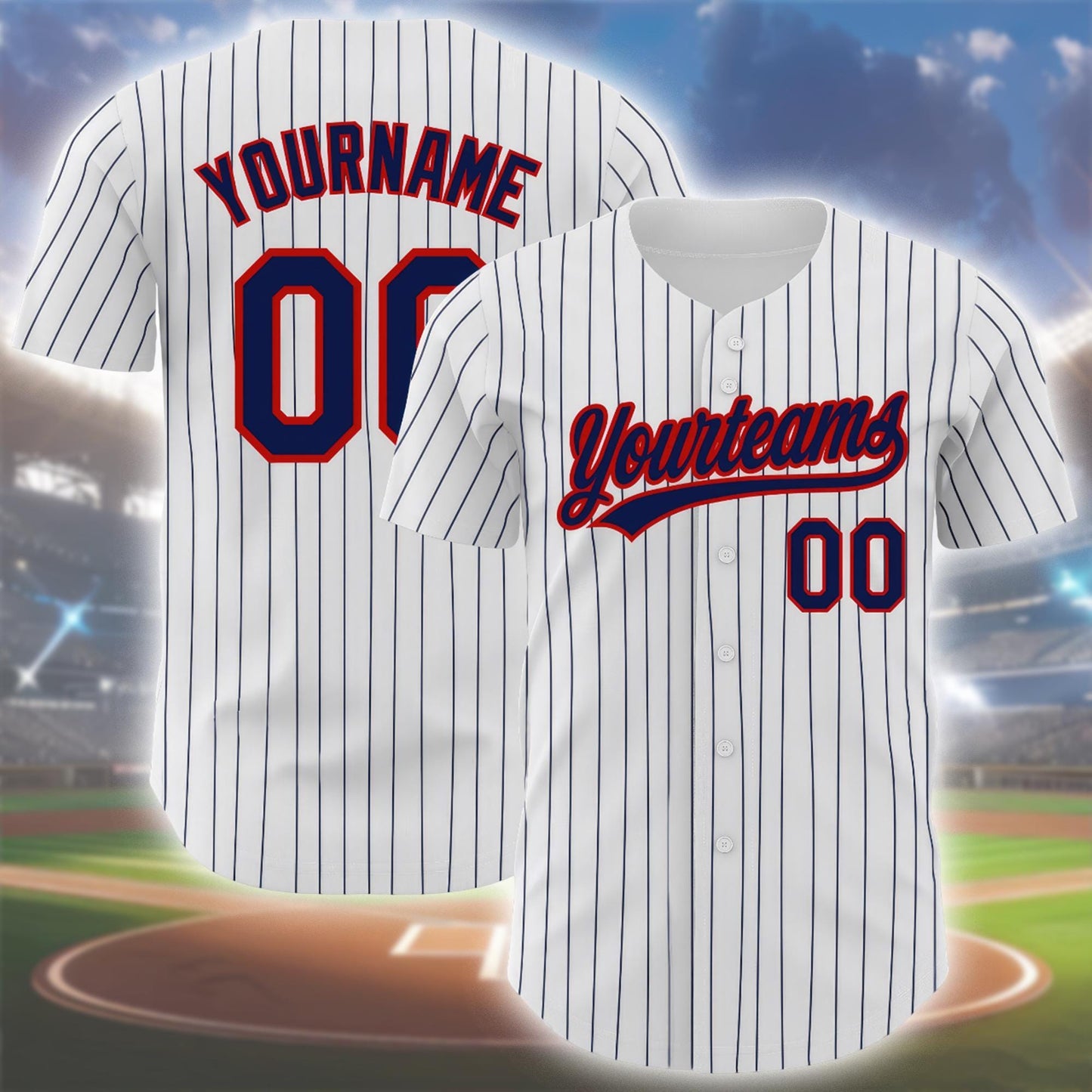 Custom Pinstripe Baseball Jersey: Personalized Team Uniform - Sports Fan Gift