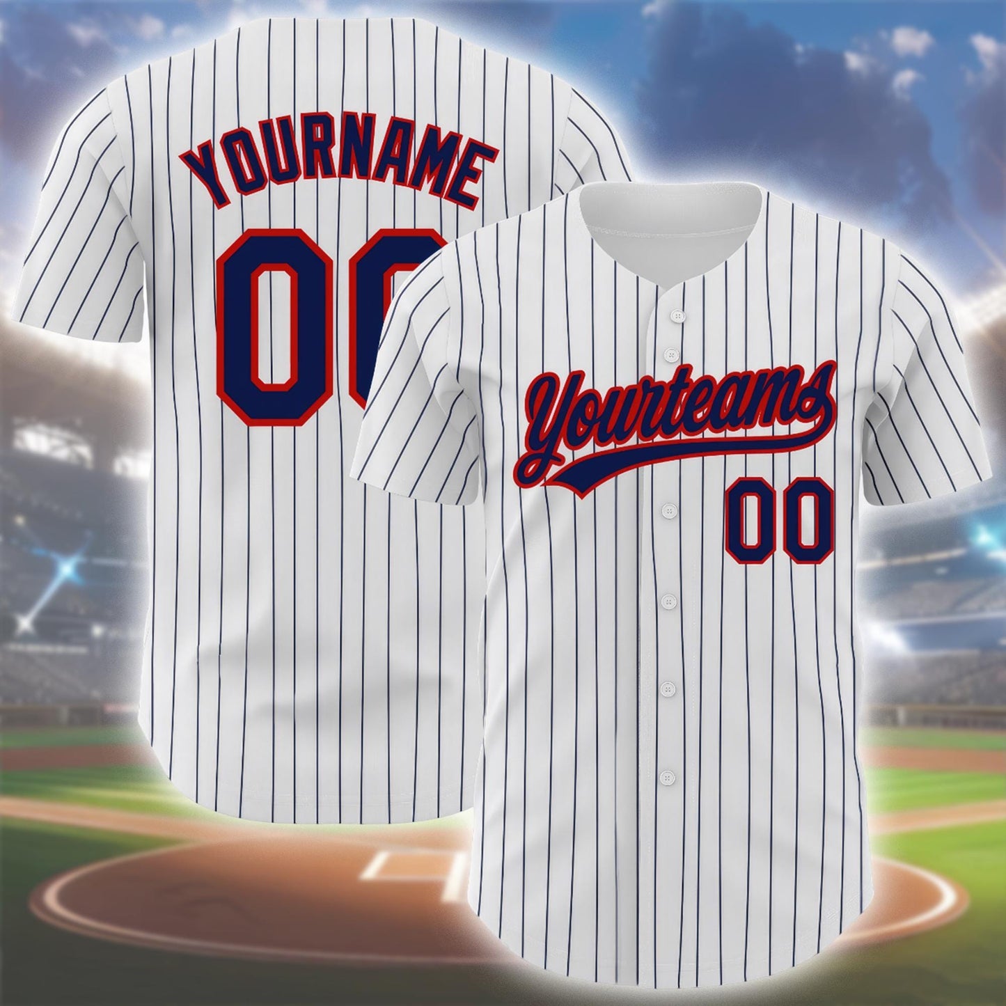 Custom Pinstripe Baseball Jersey: Personalized Team Uniform - Sports Fan Gift