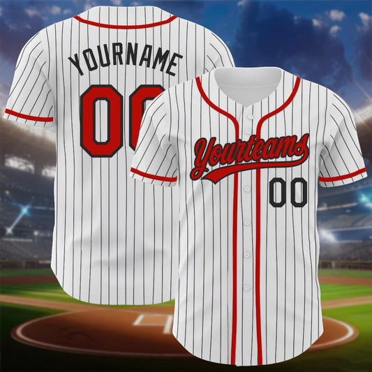 Custom Vintage Pinstripe Baseball Jersey – Personalized with Name and Number, Multiple Colors Team Uniform Shirt for Men and Women