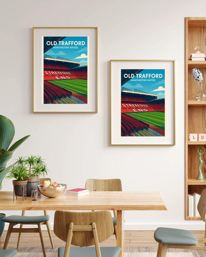 Manchester United Old Trafford Poster Wall Art, Football Premier League Print, Home Decor Gift for Wedding & Birthday, Man United Poster