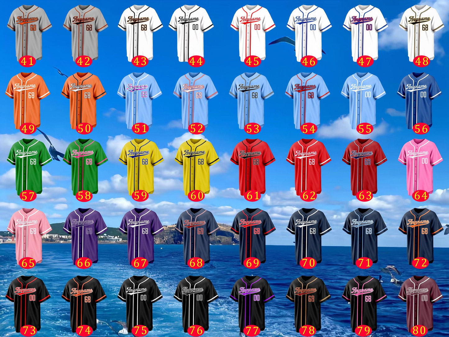 Custom Pinstripe Baseball Jersey with Personalized Team Name Number,Custom Embroidered Stripe Team Jersey,Baseball Couple Jersey and Gifts