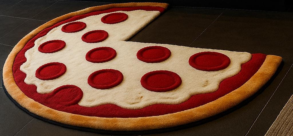 Hand-Tufted Wool Pizza Slice Rug: Fun Food Kitchen Mat