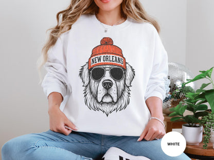 Graphic New Orleans Mascot Football Sweatshirt, Game Day Gift, New Orleans Football Fan Tee, Retro New Orleans Team Shirt, Sport Mascot Gift