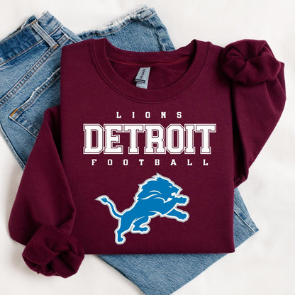 Detroit Football Retro Style Shirt, Detroit Football Sweatshirt, Detroit Football Shirt, Detroit T-shirt, Sunday Football, Gameday Shirt
