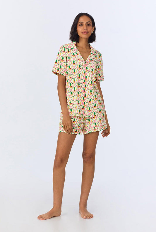 Short Sleeve Women’s Shorty Pajama Set – Stretch Jersey  Pajamas Set