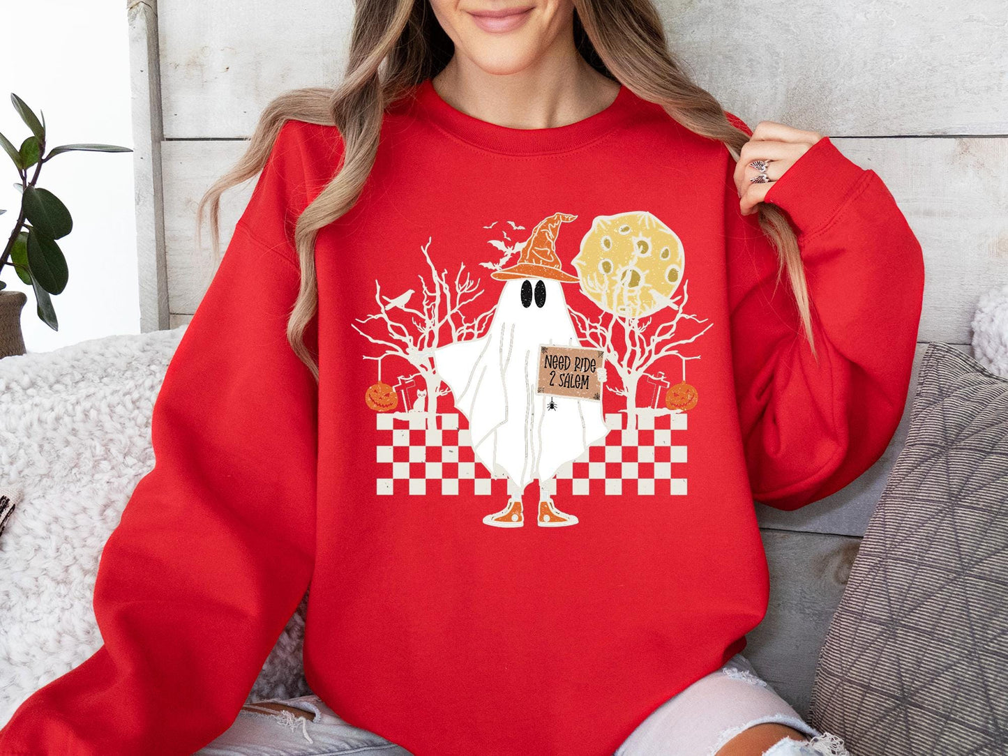 Halloween Ghost Sweatshirt, Spooky Season Sweatshirt, Halloween Party Shirt, Pumpkin Sweatshirt, Halloween Women's Fall Sweater