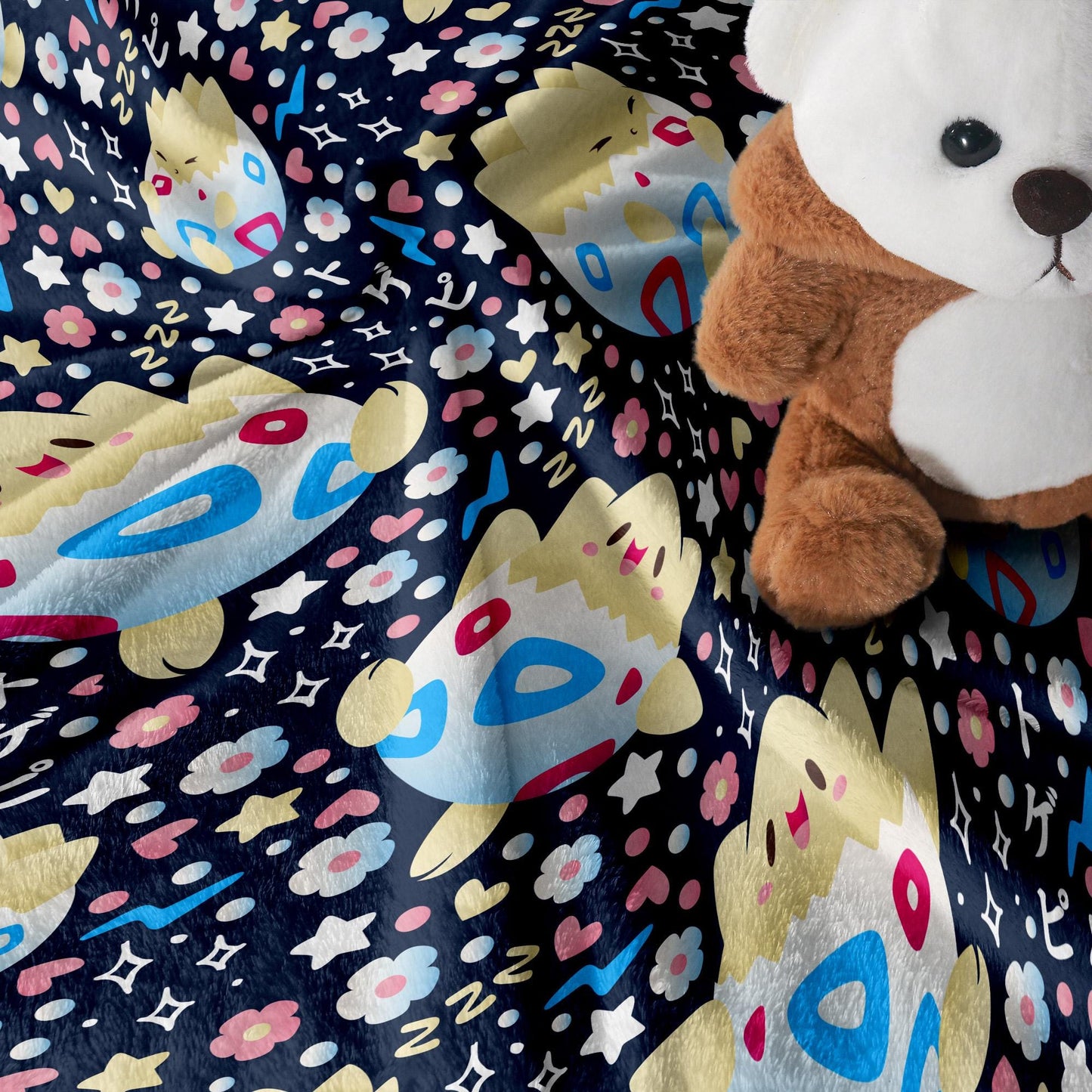 Togepi Fleece Blanket, Cute Kawaii Throw Blanket for Kids and Adults, Soft Cozy Cotton Bedding, Home Decor Gift, Togepi Blanket Gifts