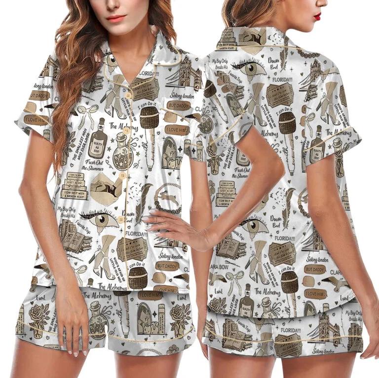 Taylor Swift Song Lyrics Satin Pajamas Set  Pajamas Set