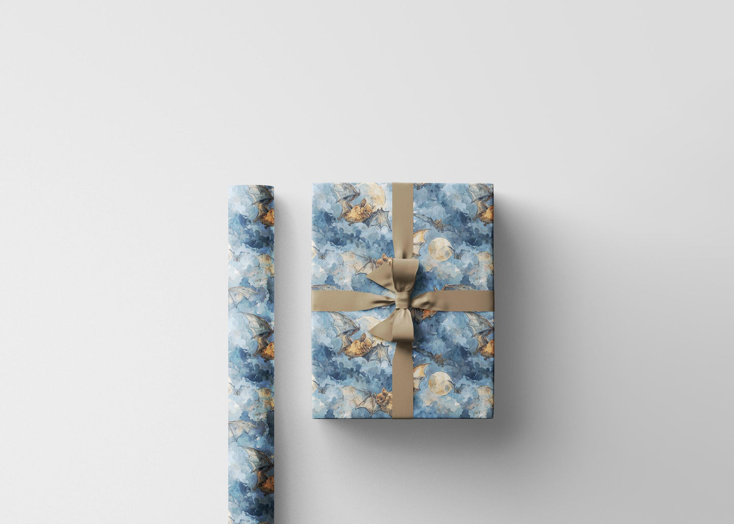 Halloween Bats and Moon Wrapping Paper Roll, Spooky Night Gift Wrap for Haunted House Parties and Witchy Holiday Presents #5