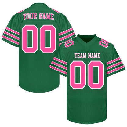 Personalized Green Football Jersey Printed Name Number Logo Custom Green White Football Shirt Men Women Youth Kid Practice Football Uniforms