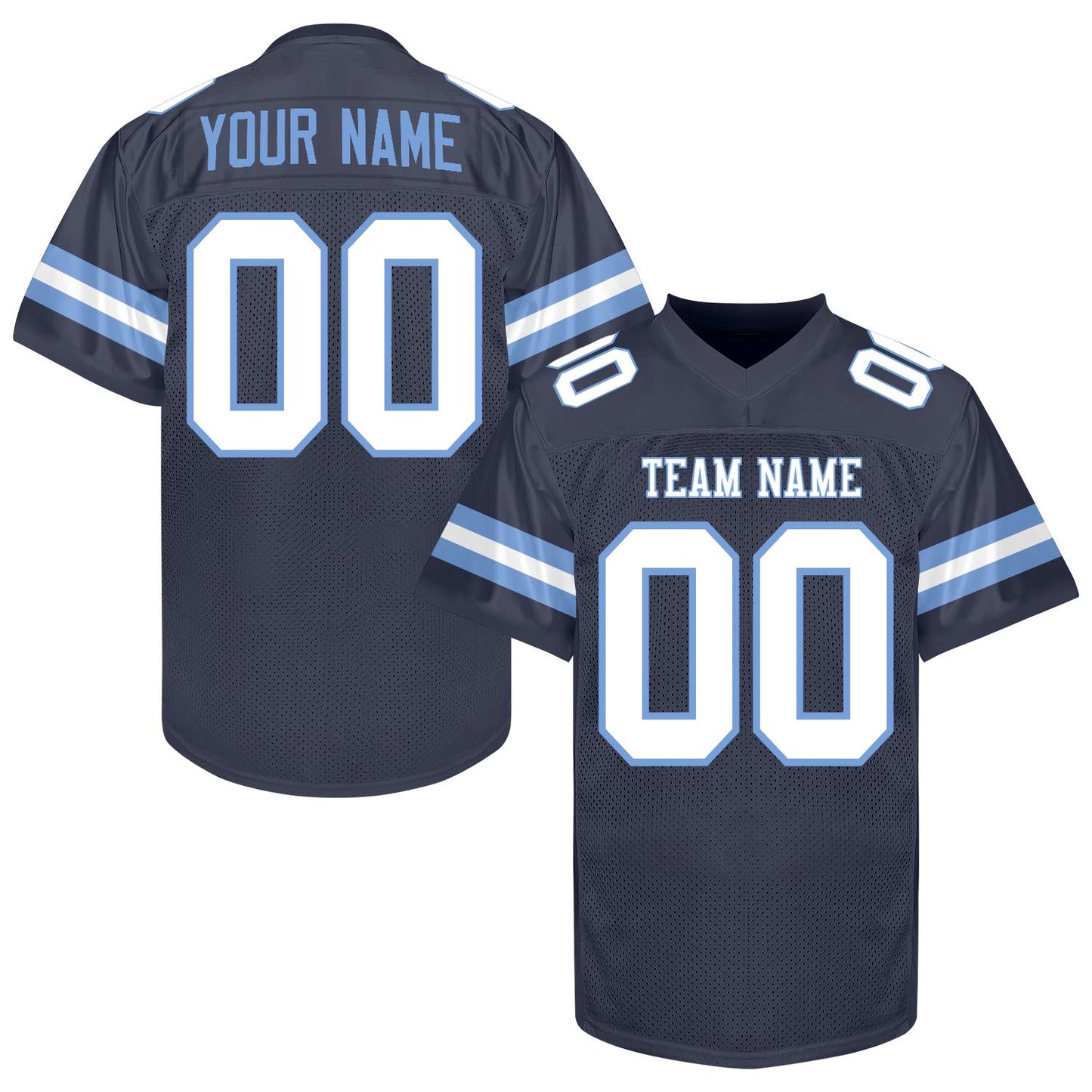 Custom Navy Football Jersey, Custom Navy White Blue  Football Jersey Men Women Youth Kid Game Training Shirt Football Lover Uniform Gift