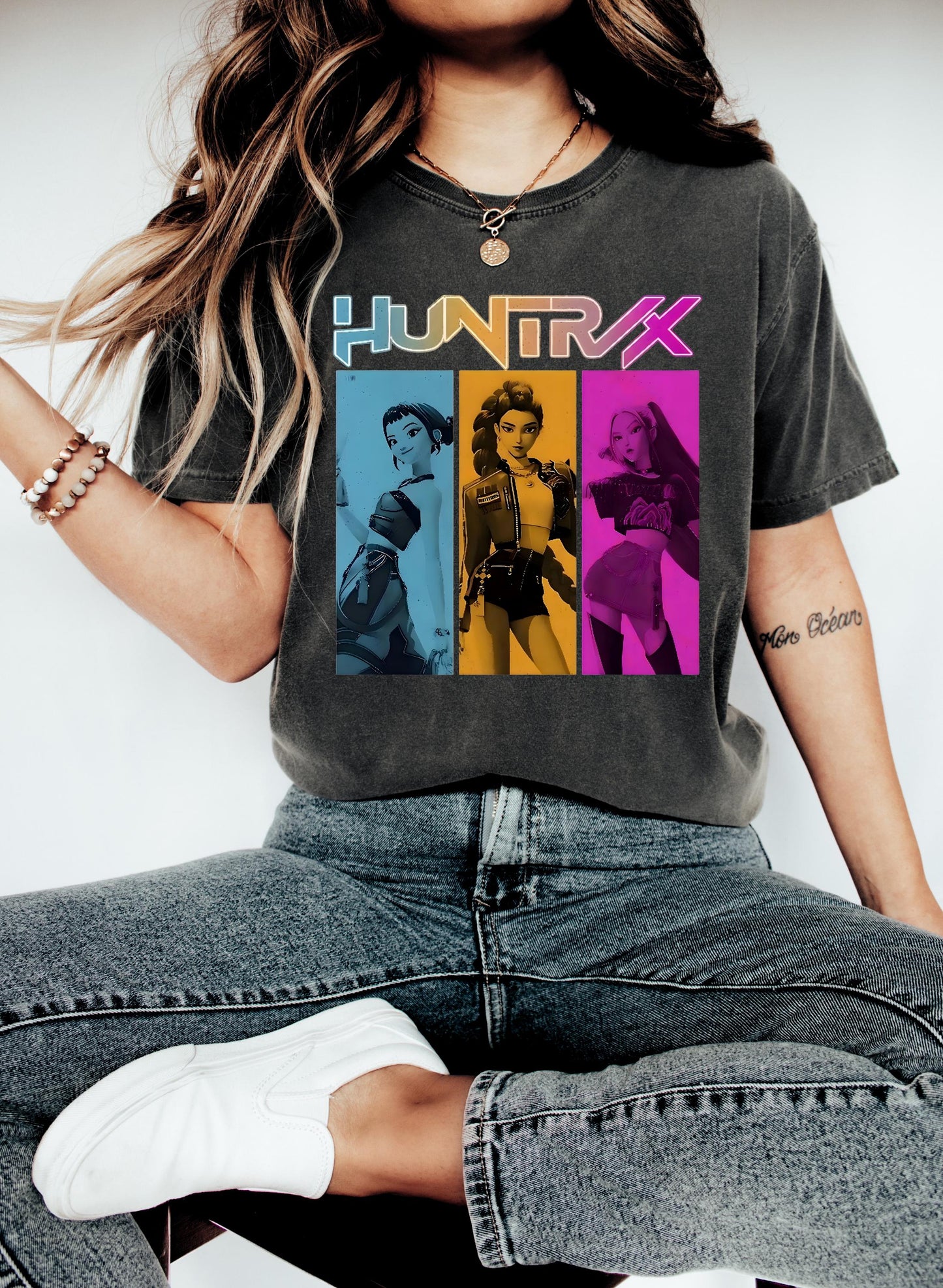 Kpop Demon Hunters Shirt, Huntrix Girl TShirt, Kpop idol group Shirt, Mira, Rumi, Joey Shirt, Demon Hunter Merch, Gift for Huntrix fan