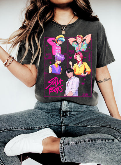 Saja Boys Boy Band Shirt, Kpop Demon Hunters Movie Shirt, Bootleg Retro Movie Shirt, Demon Hunters Merch Shirt, Gift for Her