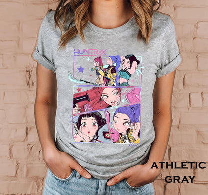 comfort colors Kpop demon hunters shirt Jinu manga tee Korean pop lover gift Huntrix Kpop shirt Demon hunter merch Saja girls fan sweatshirt