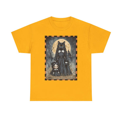 Halloween Black Cat Wednesday Unisex Heavy Cotton Tee