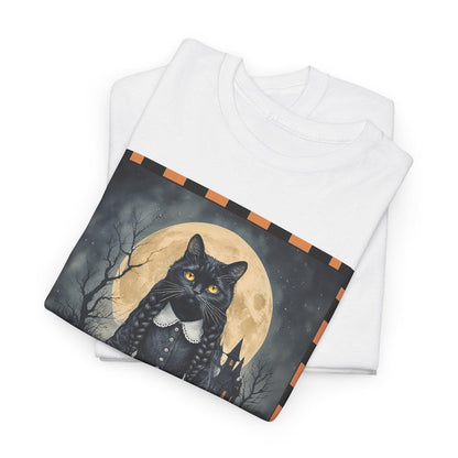 Halloween Black Cat Wednesday Unisex Heavy Cotton Tee
