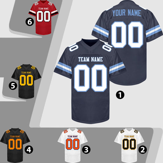 Custom Navy Football Jersey, Custom Navy White Blue  Football Jersey Men Women Youth Kid Game Training Shirt Football Lover Uniform Gift