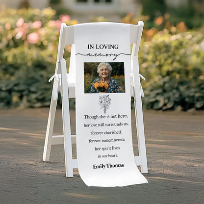 Personalized Memorial Wedding Chair Banner, We Saved You a Seat, In Loving Memory of Loved Ones, Wedding Aisle Tribute, Remembrance Grandma