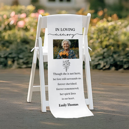 Personalized Memorial Wedding Chair Banner, We Saved You a Seat, In Loving Memory of Loved Ones, Wedding Aisle Tribute, Remembrance Grandma