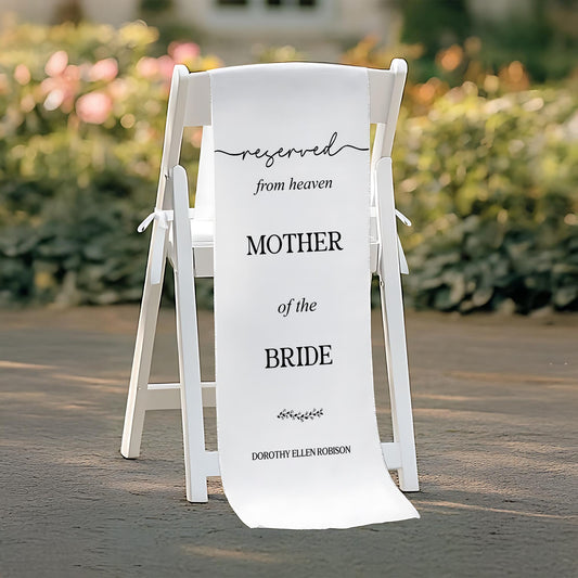 Personalized Memorial Sign, Wedding Memorial Reserved Sign, Wedding Remembrance Sign, Memorial Wedding Sign Fabric, Memory Chair Sign