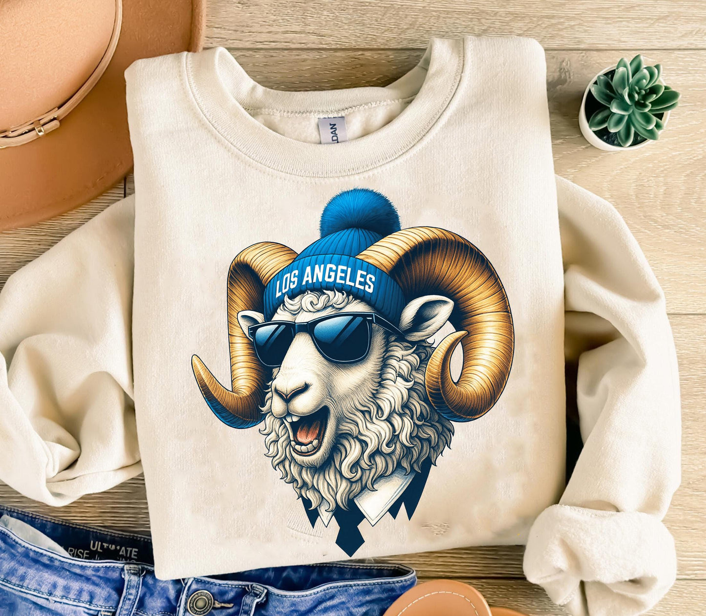 Los Angeles Football Crewneck Sweatshirt, Vintage Fan Gift, Game Day Apparel, LA Football Sweatshirt,Trendy Sports Fan Top