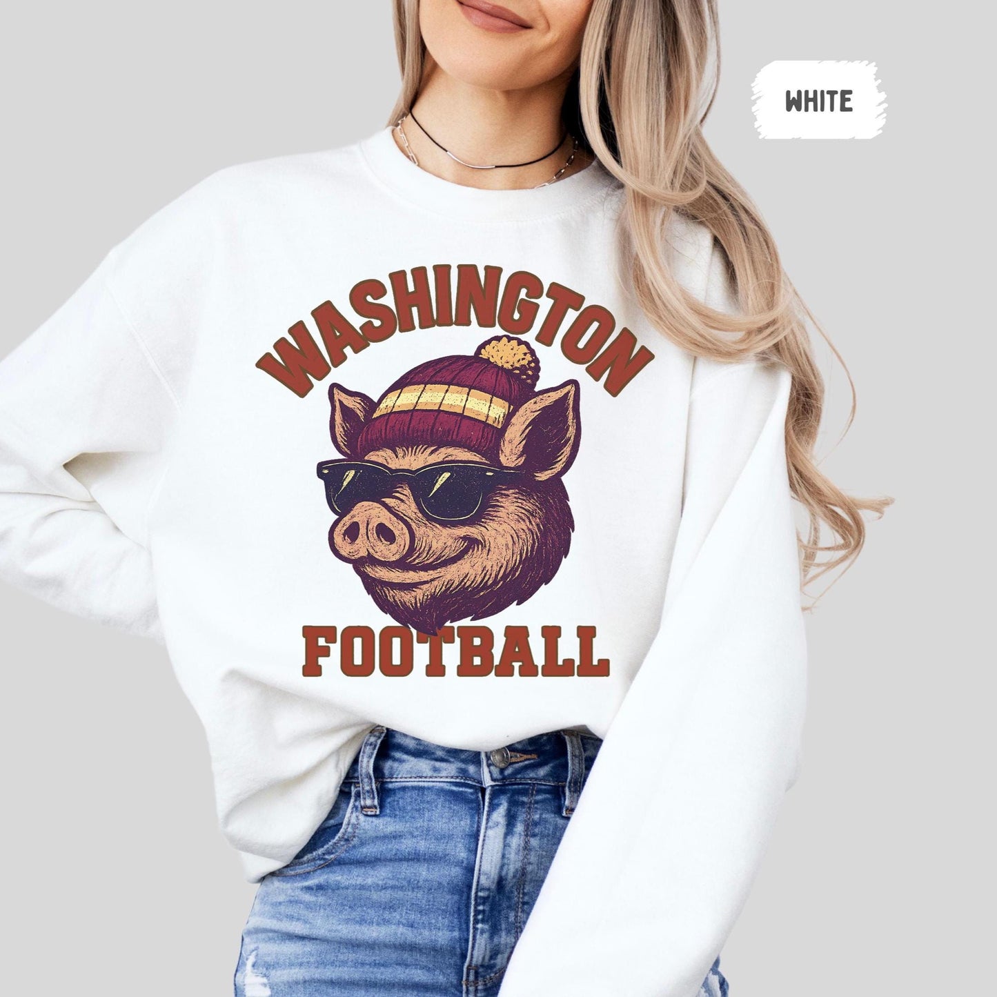 Vintage Washington Football Style Sweatshirt, Washington Crewneck Commander Shirt, Washington Fan Gift, Sunday Football Shirt, Game Day