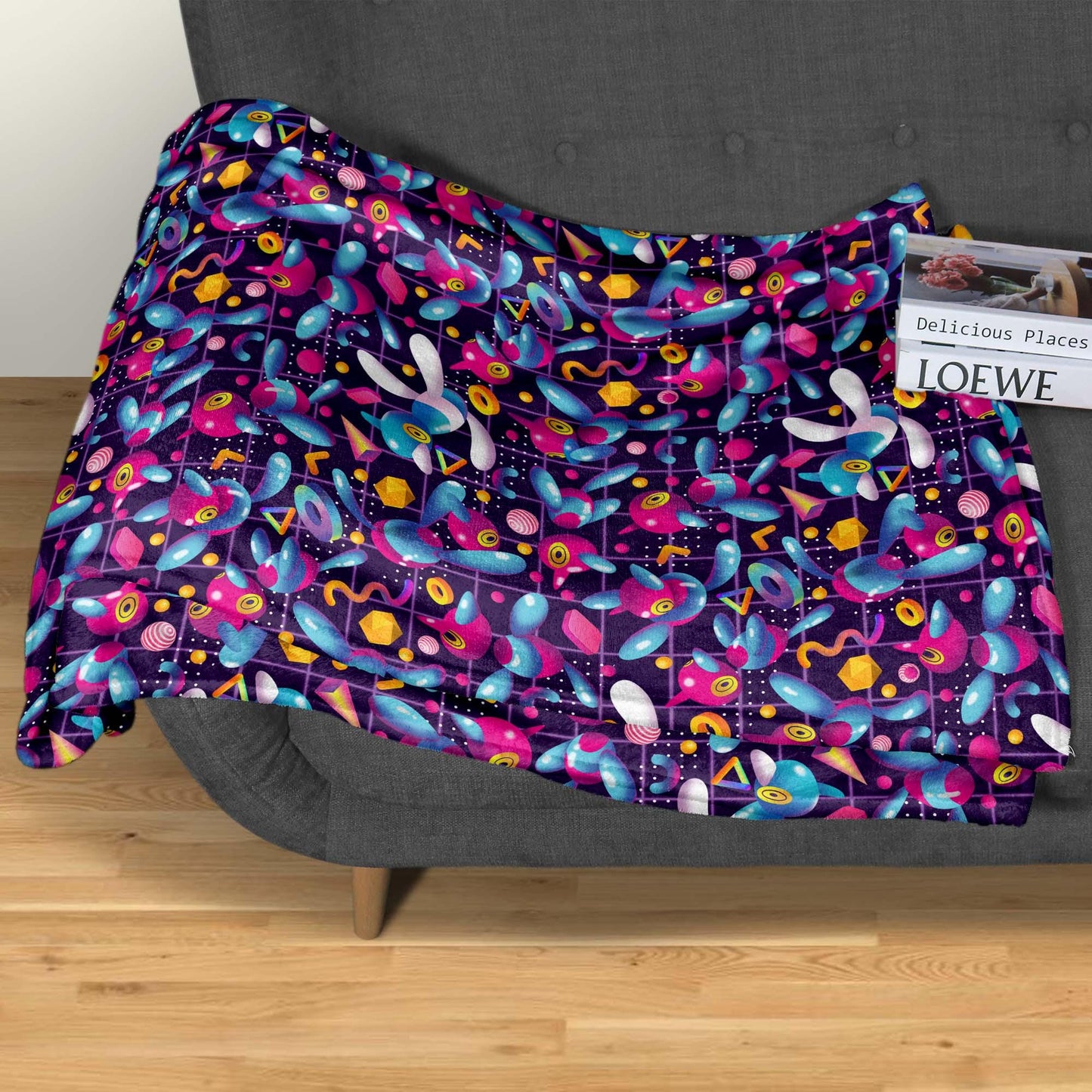 Porygon Blanket, Cute Fleece Throw Blanket, Soft Cotton Baby Blanket, Cozy Retro Gamer Room Decor, Porygon Blanket Gifts